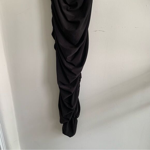 PLT BLACK RUCHED MIDI DRESS - Picture 10 of 10